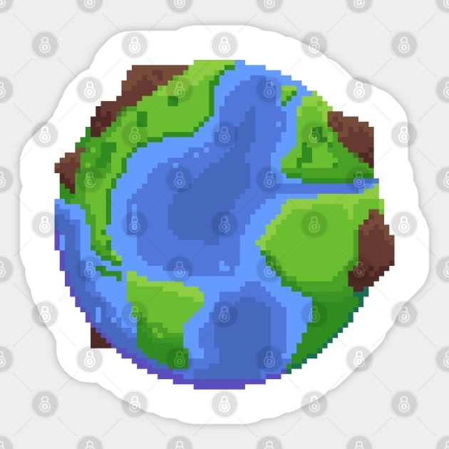 Pixel Art - World Globe Collection Sticker by SnowPixelArtStore